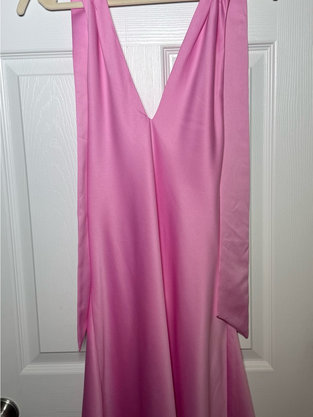 wild fable Pink Backless V-Neck Maxi Halter Dress